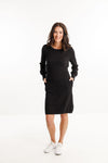Iris Knitted Dress - HOME-LEE Dress 8 10 12 14 16 Black NZ LUMA 