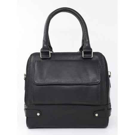 Janelle Leather Handbag - BARON Accessories Black NZ LUMA