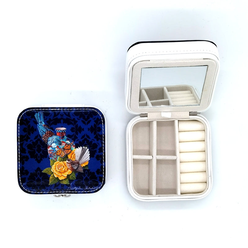 Jewellery Box - Angie Dennis, Tui, Fantail and Yellow Roses - NZ ARTISTS COLLECTION Accessories NZ LUMA