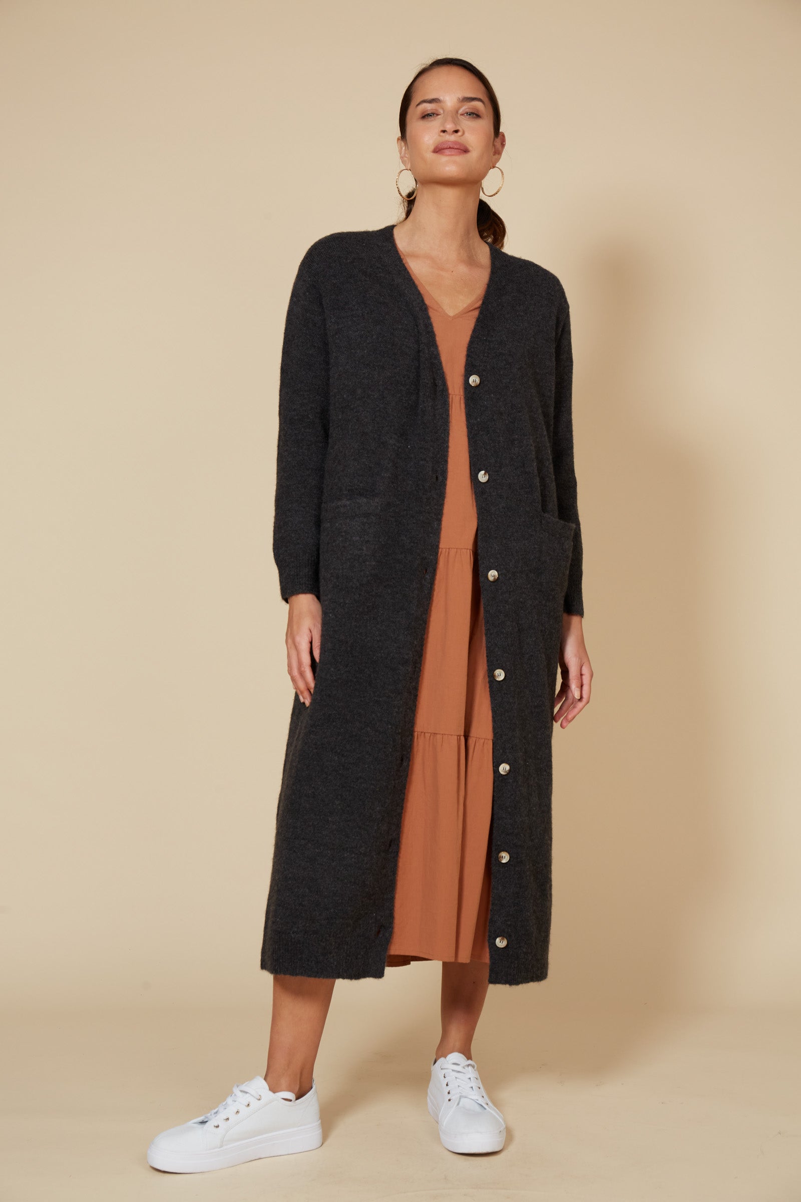 Kinsella Cardigan - EB&IVE Top One Size Fossil NZ LUMA