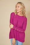 Kit Button Knit - EB & IVE Top One Size Mulberry NZ LUMA