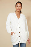 La Vida Relaxed Cardigan - EB&IVE Top S/M M/L L/XL Blanc NZ LUMA