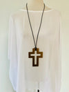 Large Bronze Cross Necklace - TWO BLONDE BOBS Accessories NZ LUMA