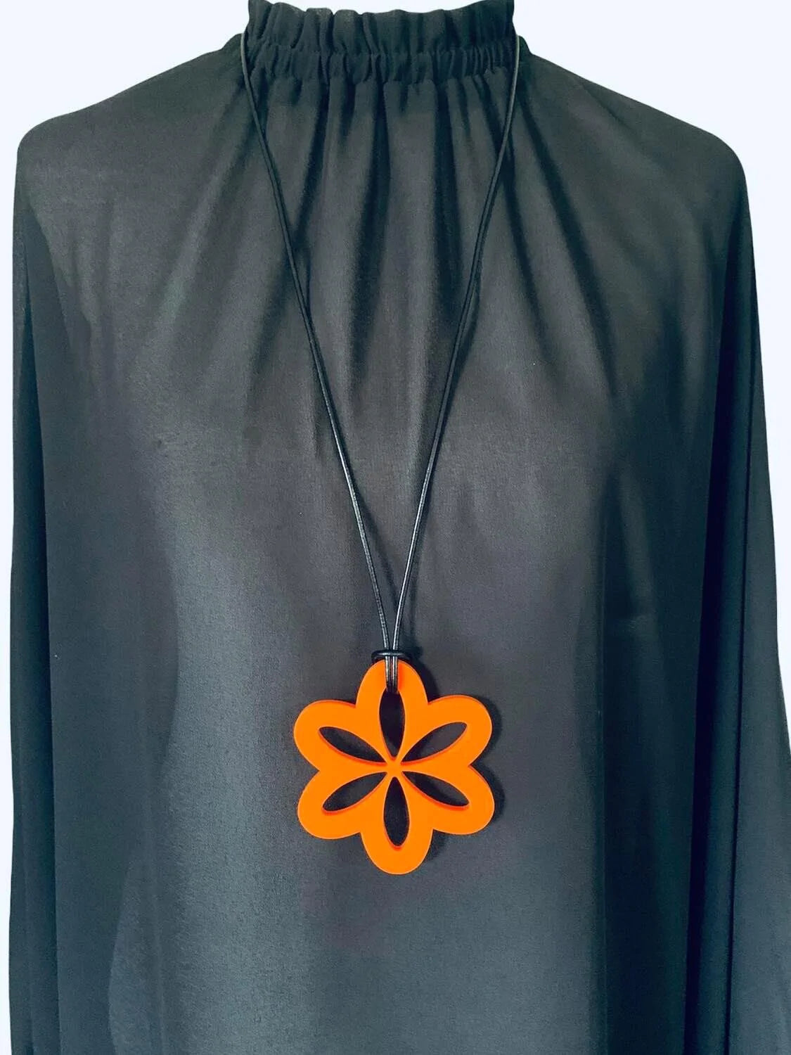 Large Orange Daisy Necklace - TWO BLONDE BOBS Accessories LUMA NZ