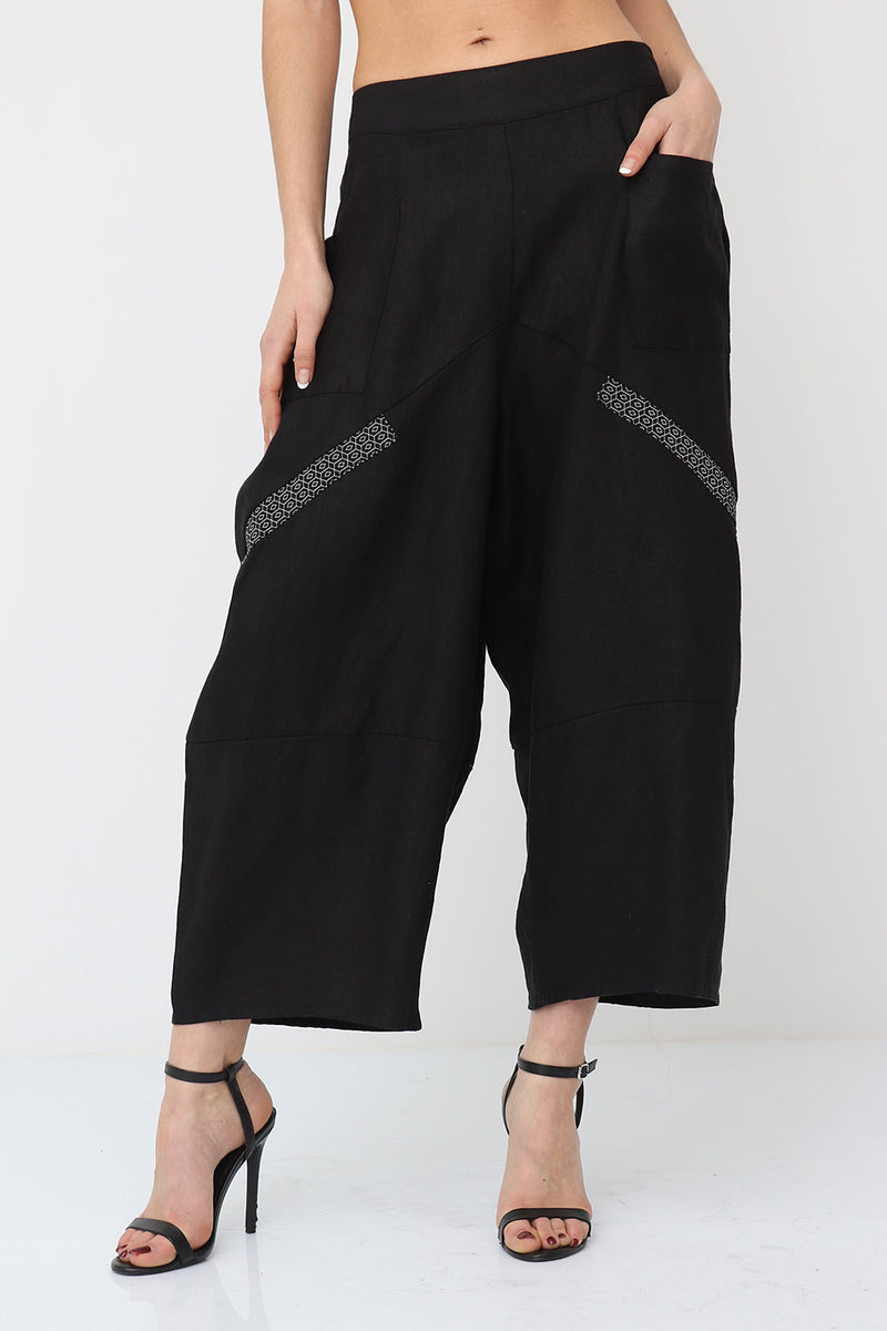 Linen Cocoon Pant - BELLA BLUE Pant S/M L/XL Black NZ LUMA