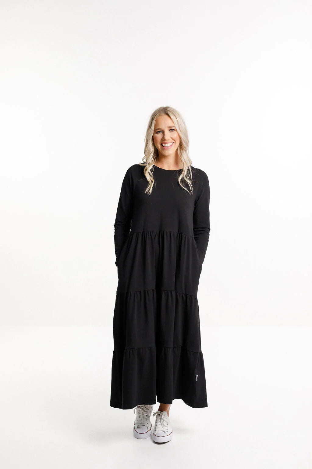 Long Sleeve Kendall Dress - HOME LEE Dress 10 12 14 16 Black 