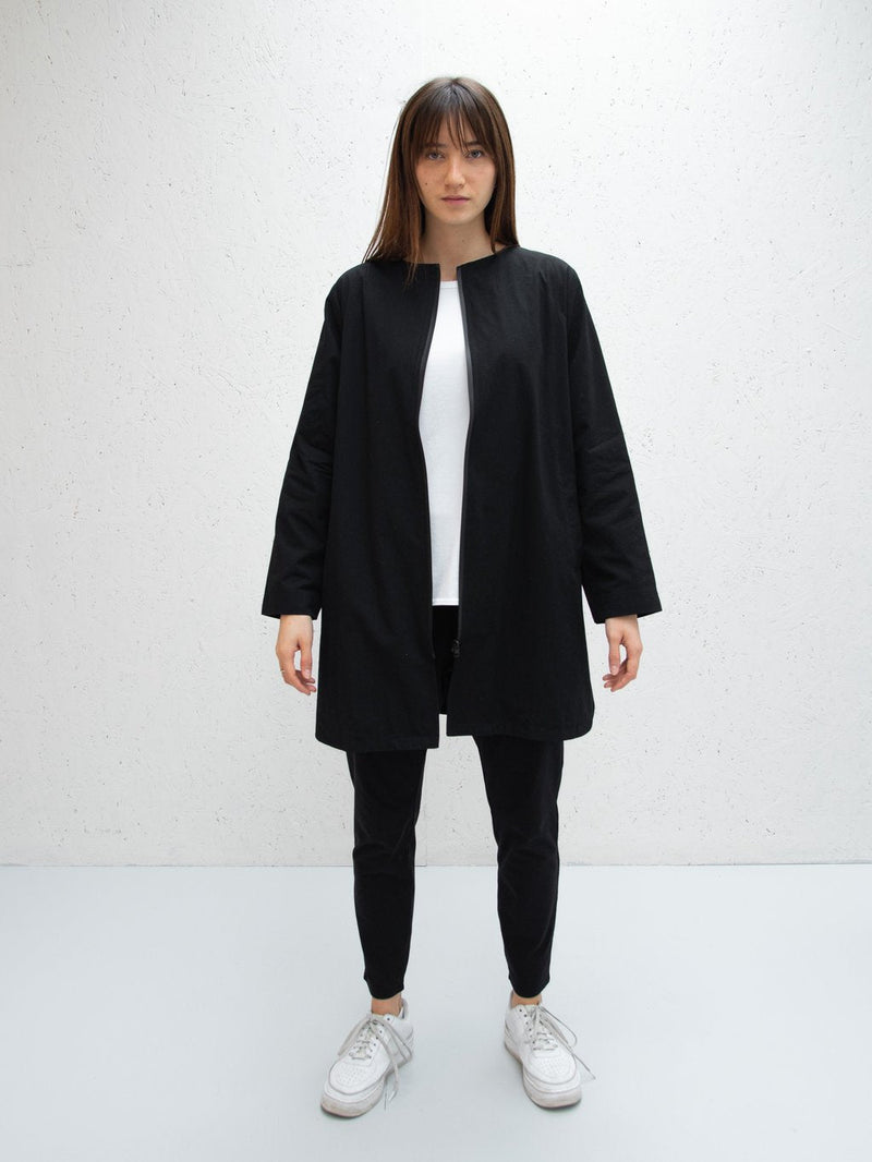 Mia Coat - CHALK UK Jacket One Size Black NZ LUMA