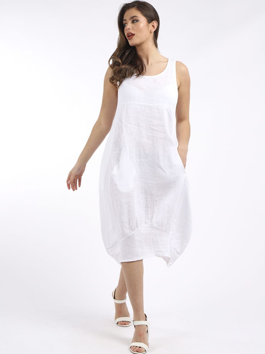 Mia - MADE IN ITALY Dress One Size (8-12) One Size (14-18) White NZ LUMA