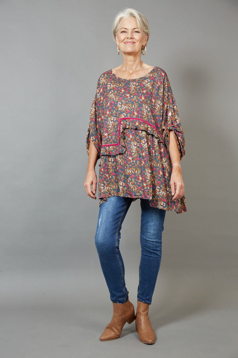 Milli Ruffle Top Floral - EB&IVE Top NZ LUMA