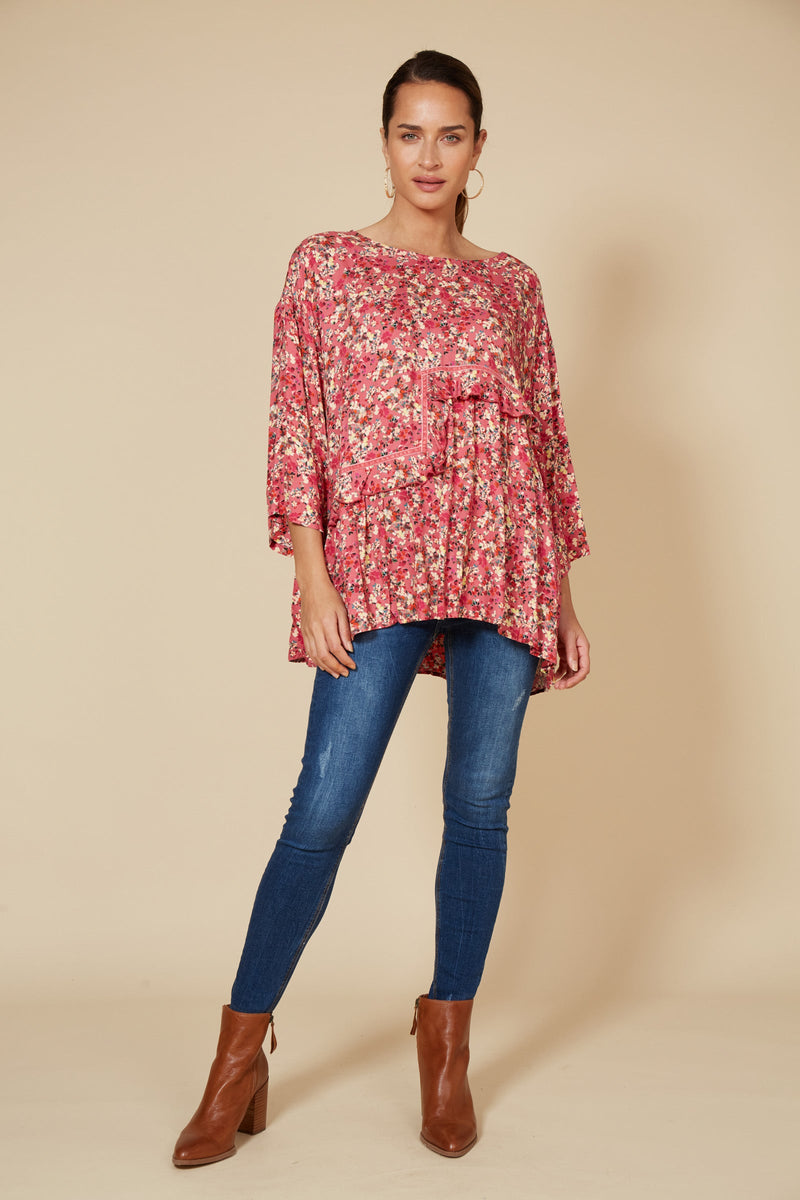 Milli Ruffle Top Floral - EB&IVE Top NZ LUMA