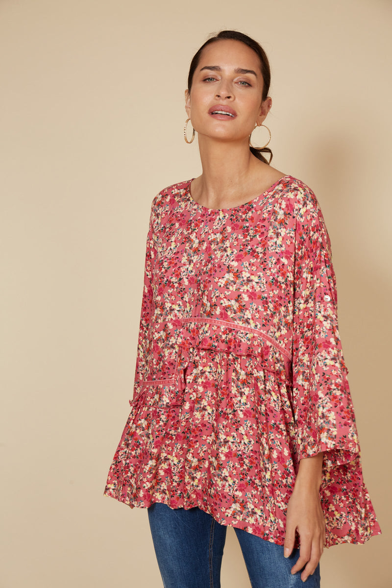 Milli Ruffle Top Floral - EB&IVE Top NZ LUMA