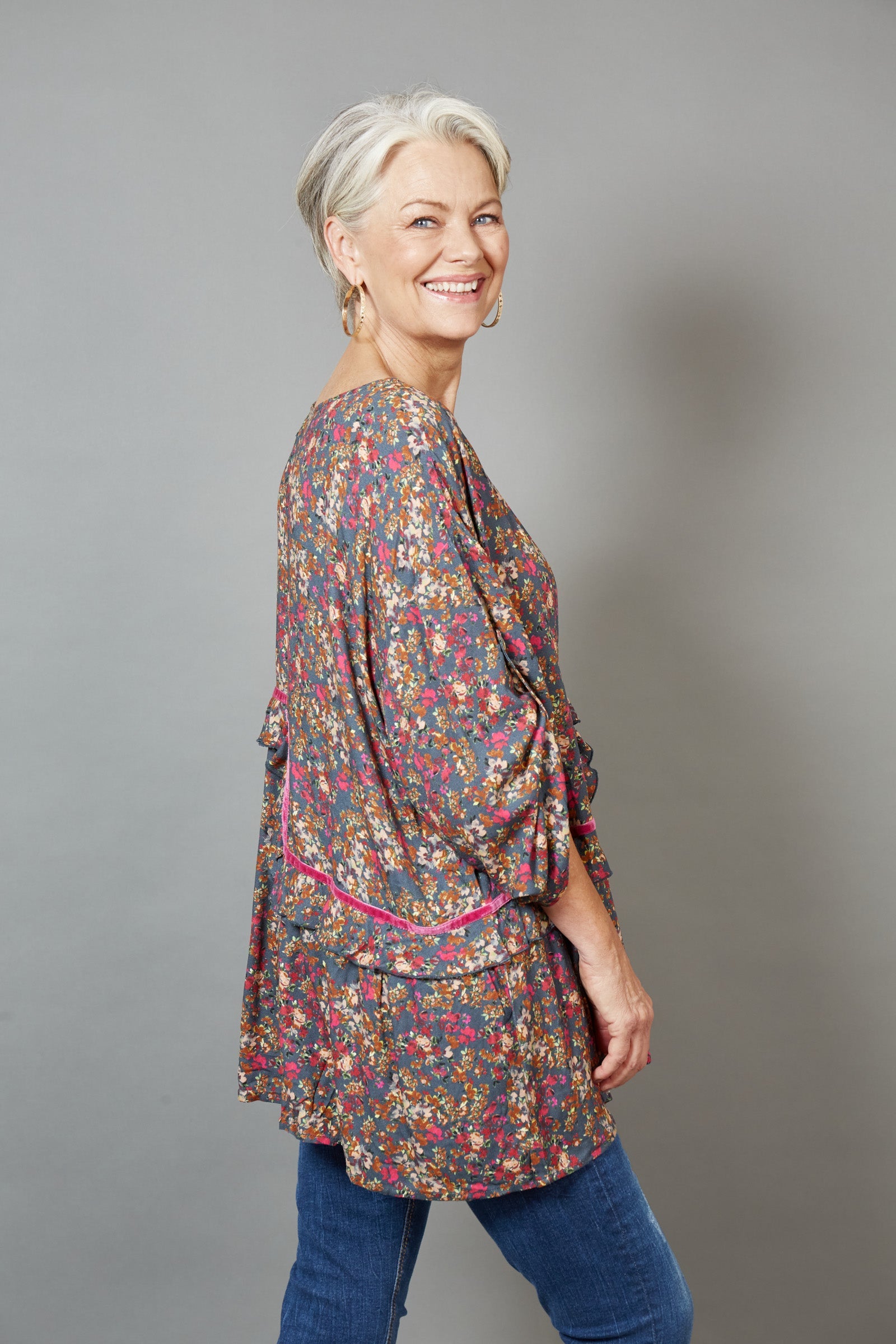 Milli Ruffle Top Floral - EB&IVE Top NZ LUMA