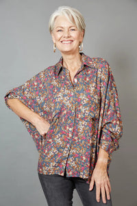 Milli Shirt Floral - EB&IVE Top One Size Black Ditsy NZ LUMA