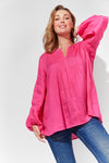 Nagano Blouse - HAVEN Top One Size Flamingo NZ LUMA