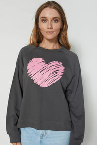 Nico Sweater Brushed Pink Heart - STELLA + GEMMA Top 8 10 12 14 16 18 20 NZ LUMA