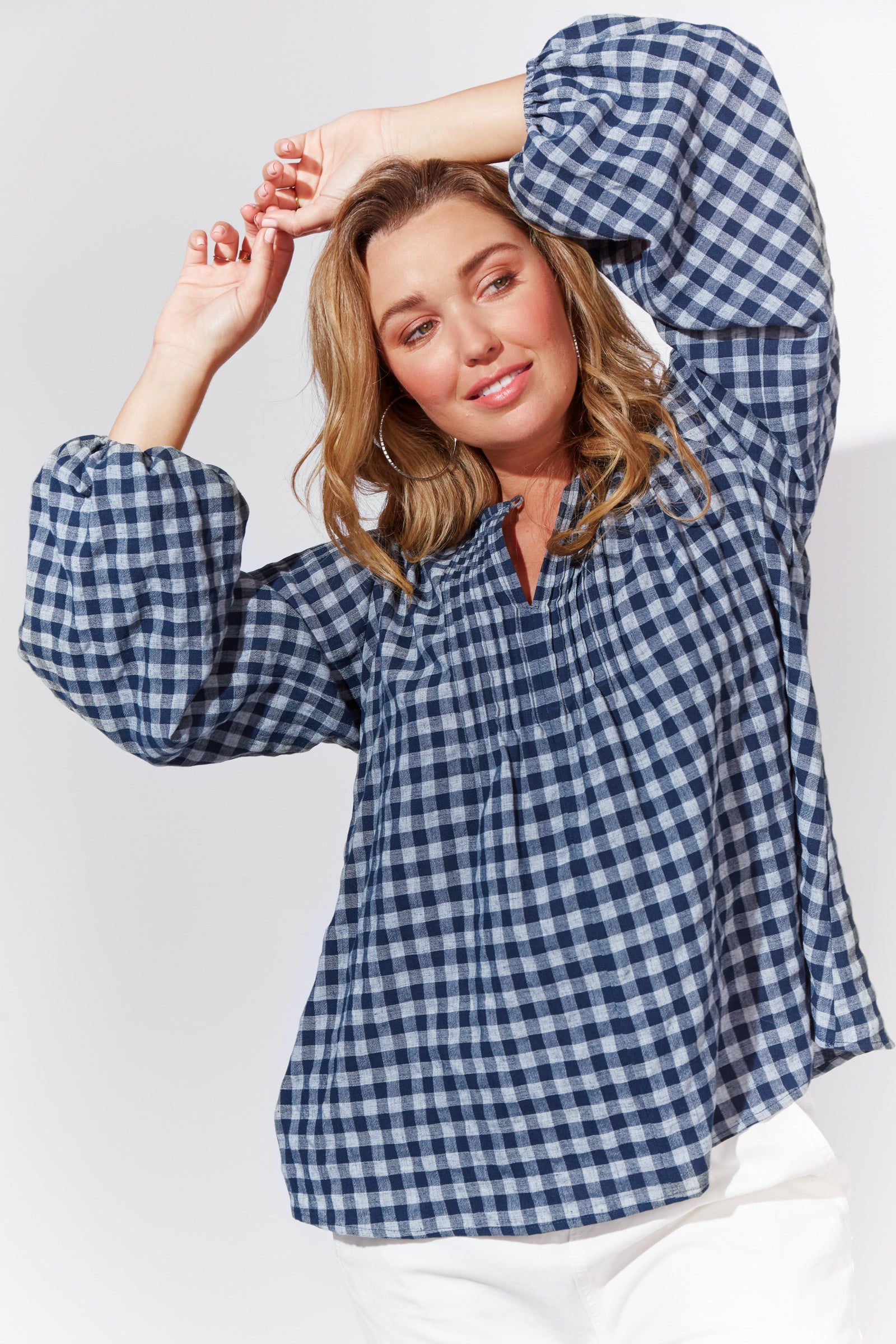 Oslo Blouse - HAVEN Top One Size Indigo NZ LUMA