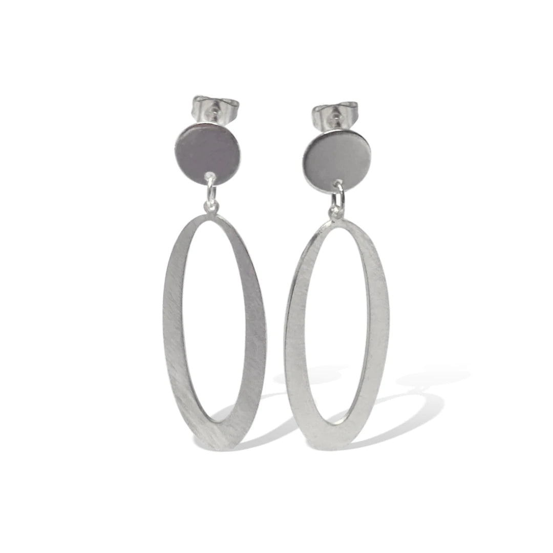 Ovale Long Earrings - FABULEUX VOUS Accessories Silver LUMA NZ