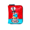 Small Zipped Wallet - Angie Dennis, Fantail on Stack of Teacups - NZ ARTISTS COLLECTION Accessories NZ LUMA