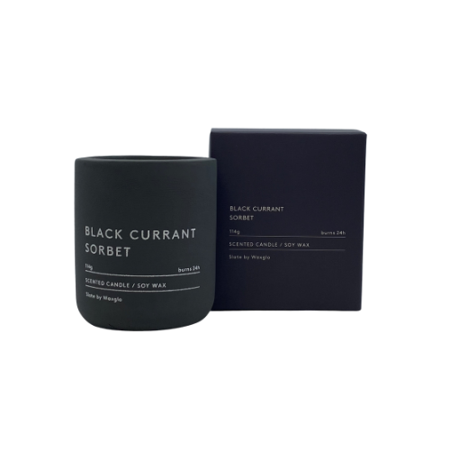 Soy Wax 114g Candle in Slate Vessel Black Currant Sorbet - WAXGLOW Accessories LUMA NZ