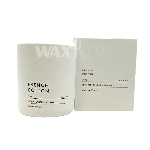 Soy Wax 290g Candle in Slate Vessel French Cotton - WAXGLOW Accessories LUMA NZ