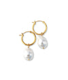 Steel Me Baroque Pearl Hoop Earrings - FABULEUX VOUS Accessories Gold LUMA NZ