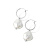 Steel Me Baroque Pearl Hoop Earrings - FABULEUX VOUS Accessories Silver LUMA NZ