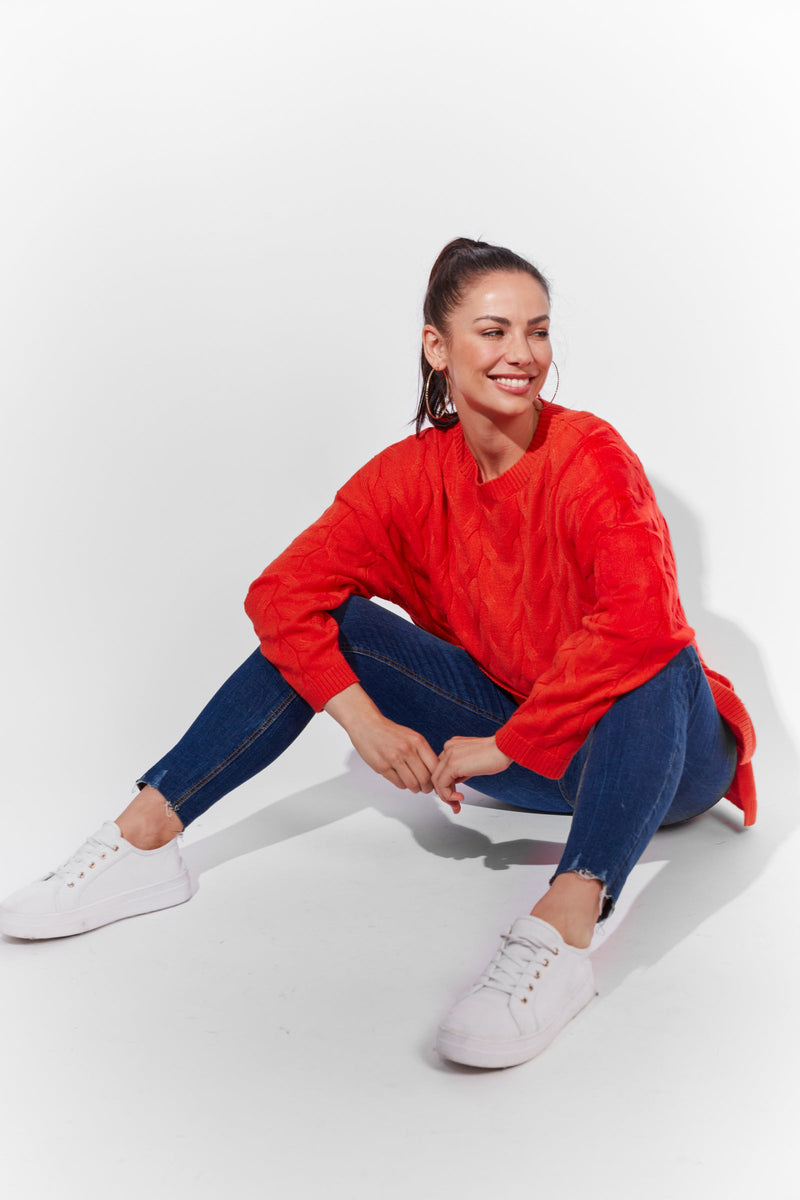 Tivoli Cable Knit - HAVEN Top One Size Poppy NZ LUMA