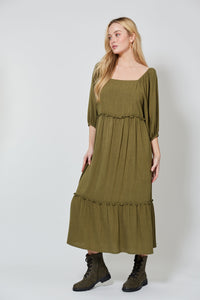 Vera Tiered Maxi Dress - ISLE OF MINE Dress XS/S S/M M/L L/XL Evergreen NZ LUMA