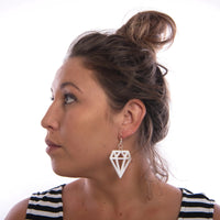 White Jewel Earrings - TWO BLONDE BOBS Accessories NZ LUMA