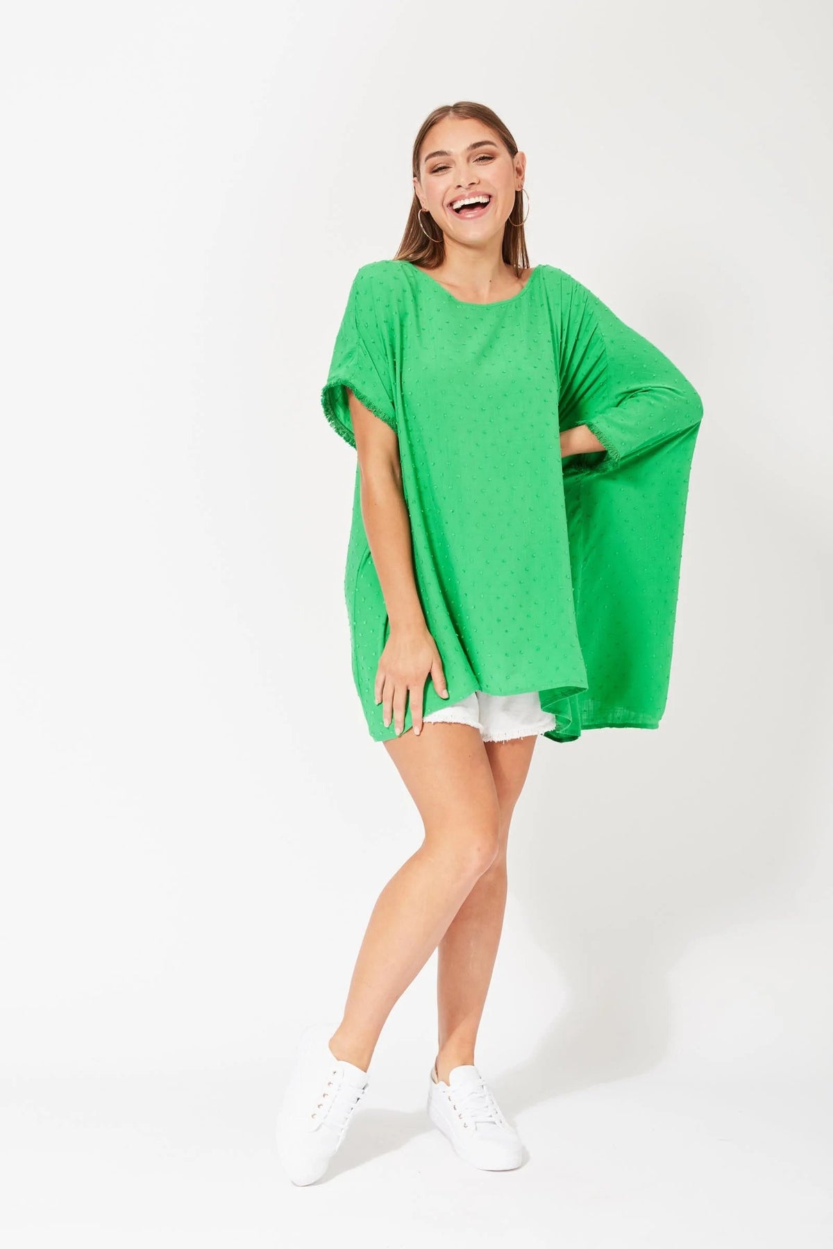 Zanzibar Asymmetric Top - HAVEN Top One Size Key Lime LUMA NZ