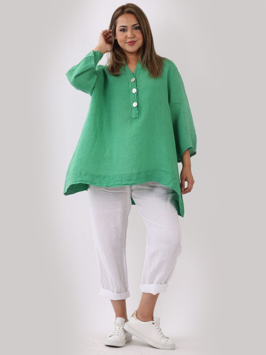 Livia - MADE IN ITALY Top One Size (12-18) Green NZ LUMA