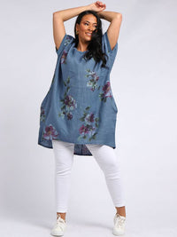 Lucia - MADE IN ITALY Top One Size Denim NZ LUMA
