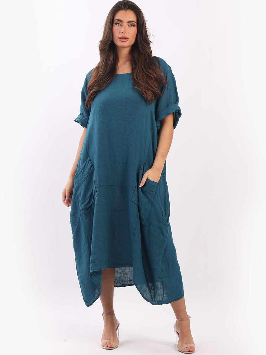 Bellasina - MADE IN ITALY Dress One Size (14-20) Teal NZ LUMA