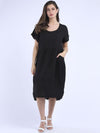 Micaela - MADE IN ITALY Dress One Size (12-18) Black NZ LUMA