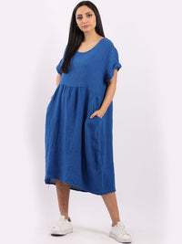 Micaela - MADE IN ITALY Dress One Size (12-18) Royal Blue NZ LUMA