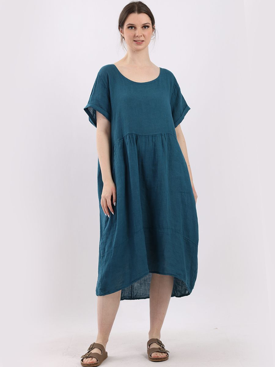 Italian linen dress, Charcoal
