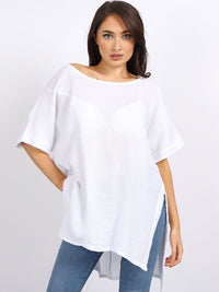 Leia - MADE IN ITALY Top One Size (14-20) White NZ LUMA