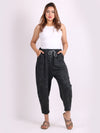 Jacobella - MADE IN ITALY Pant One Size (10-16) Charcoal NZ LUMA
