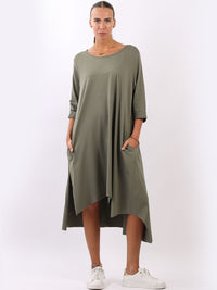 Francine - MADE IN ITALY Dress One Size (14-20) Khaki NZ LUMA