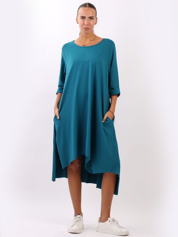 Francine - MADE IN ITALY Dress One Size (14-20) Teal NZ LUMA