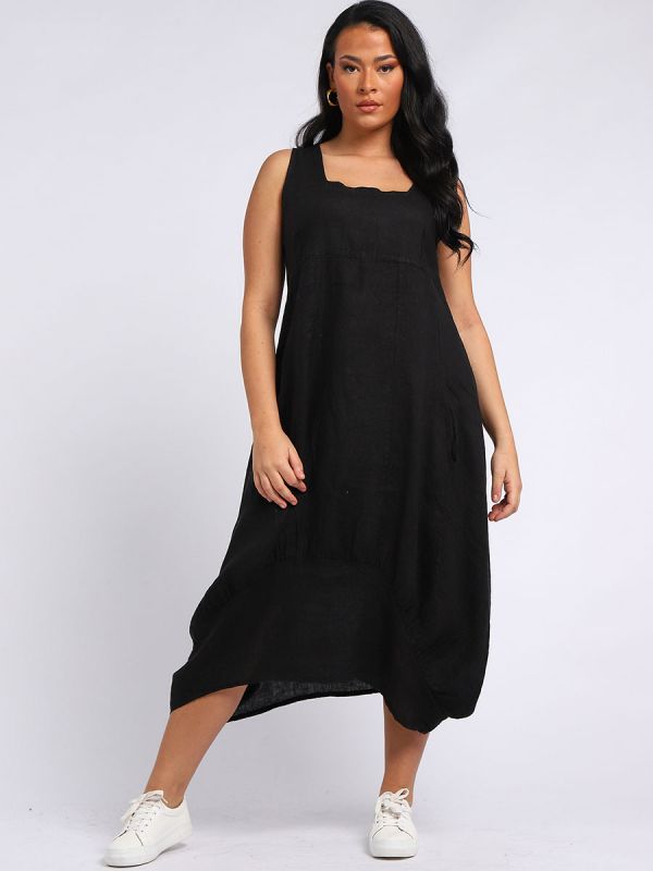 Mabilia - MADE IN ITALY Dress One Size (10-16) Black NZ LUMA