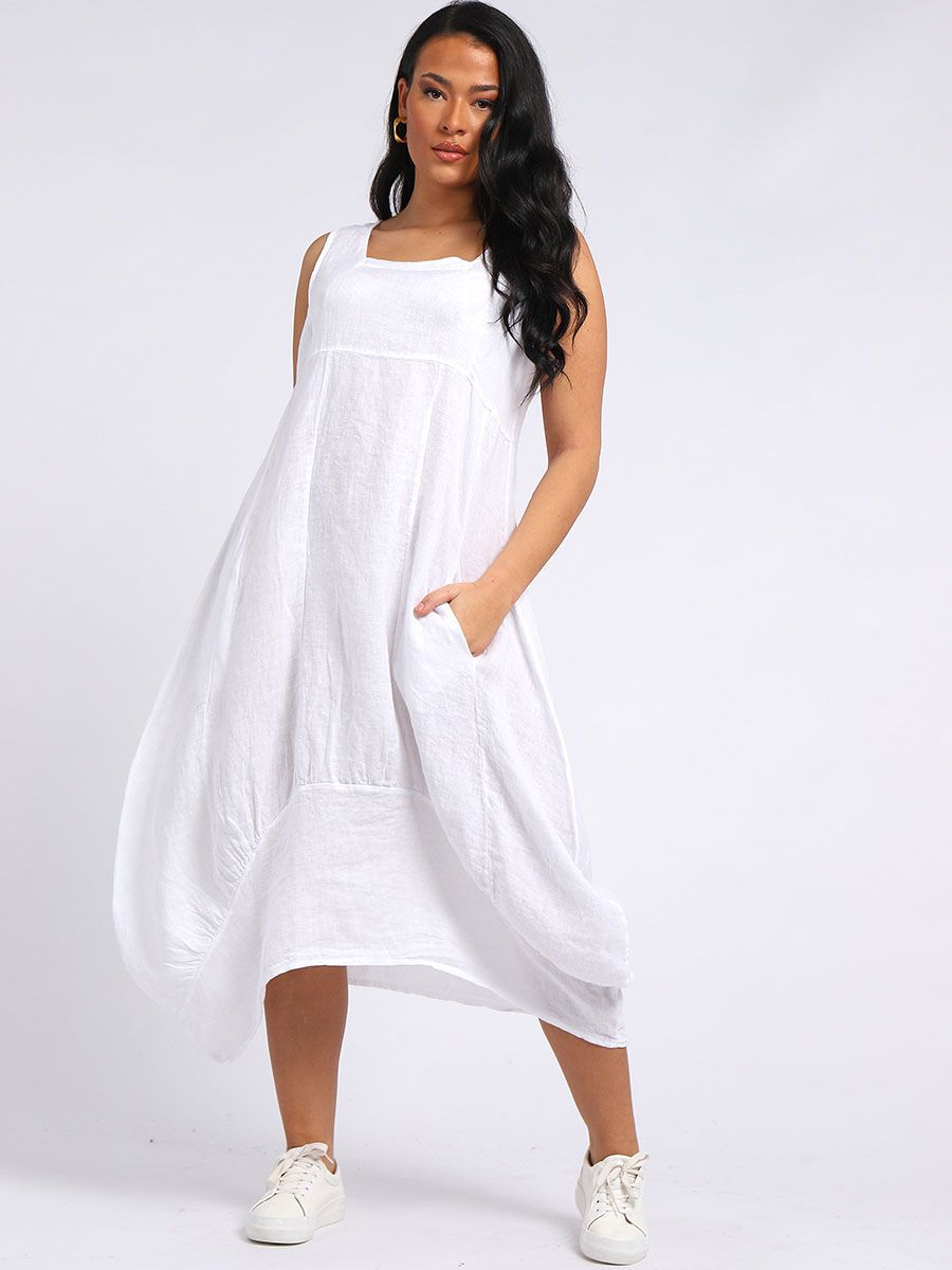 White linen 2025 dress size 16