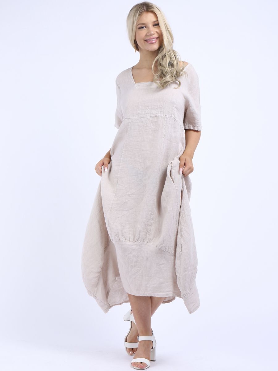 Camilla - MADE IN ITALY Dress One Size (12-16) Beige NZ LUMA