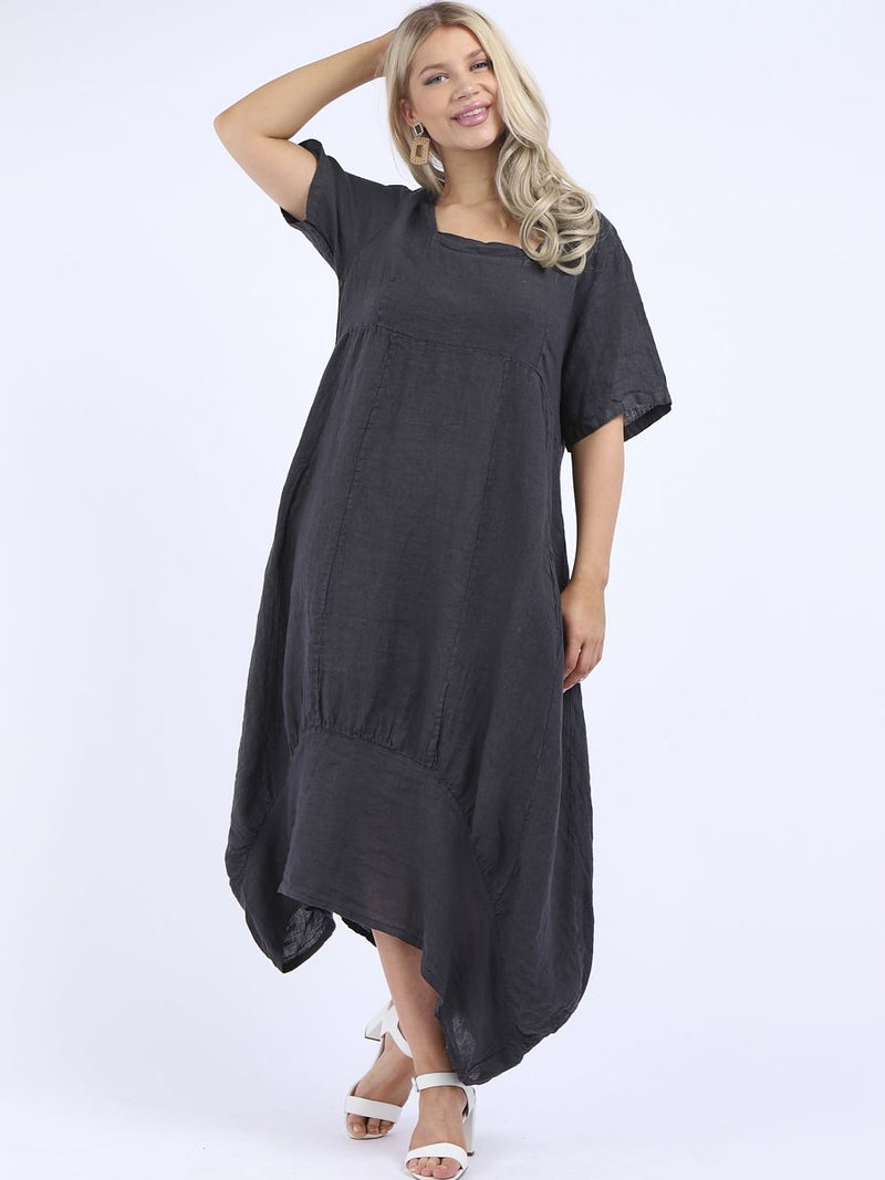 Camilla - MADE IN ITALY Dress One Size (12-16) Charcoal Black NZ LUMA