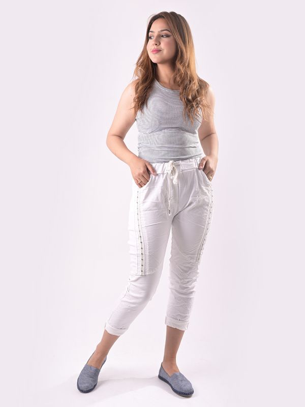 Beriona - MADE IN ITALY Pant One Size (10-16) White LUMA NZ
