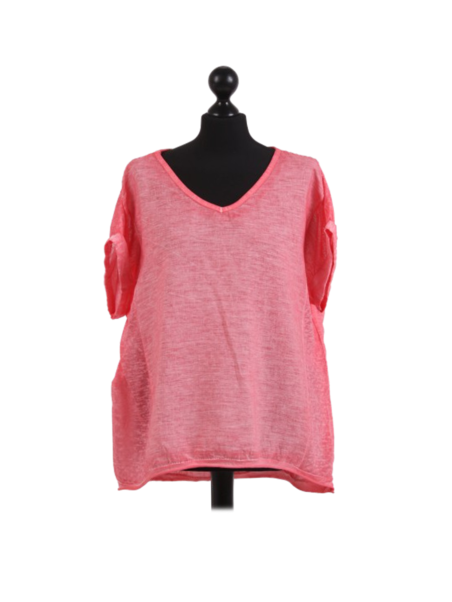 Antonia - MADE IN ITALY Top One Size (14-20) Coral NZ LUMA