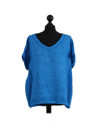 Antonia - MADE IN ITALY Top One Size (14-20) Royal Blue NZ LUMA