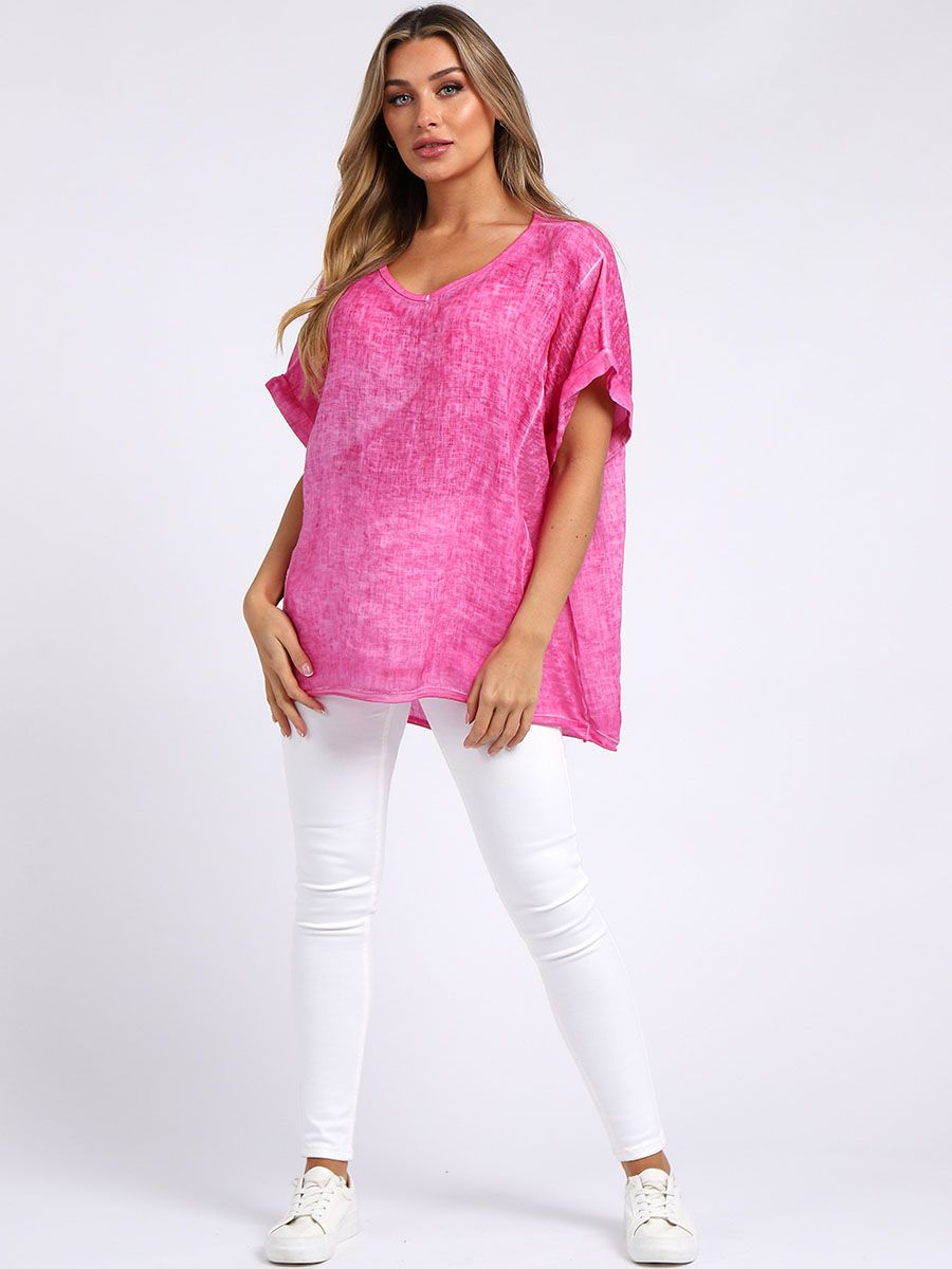 Antonia - MADE IN ITALY Top One Size (14-20) Fushcia NZ LUMA