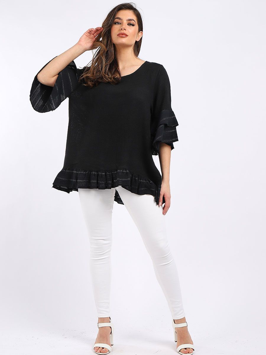 Sienna - MADE IN ITALY Top One Size (12-18) Black NZ LUMA
