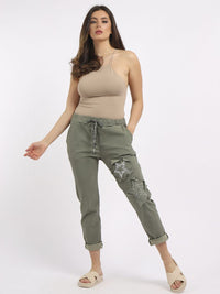 Ginevra - MADE IN ITALY Pant One Size (10-14) Khaki NZ LUMA